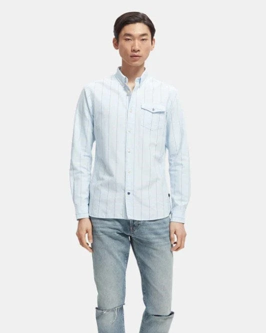 Scotch & Soda Mens Yarn-Dyed Organic Cotton Shirt