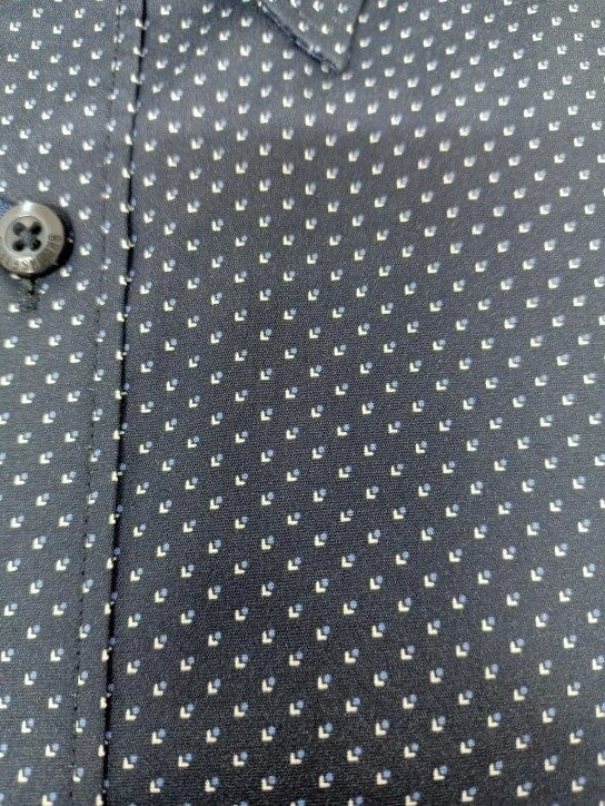 Brooksfield Mens Stretch Shirt - Navy 2 Brooksfield Mens Stretch Shirt - Navy - Image 2