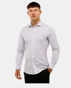 Brooksfield Mens Stretch Shirt - Pink