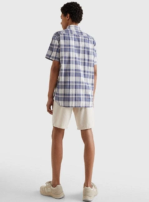 Tommy Hilfiger Mens Check Pure Cotton Short Sleeve Shirt - Image 2