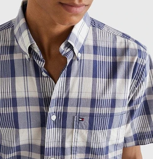 Tommy Hilfiger Mens Check Pure Cotton Short Sleeve Shirt - Image 3