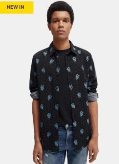 Scotch & Soda Mens Fil Coupe Slim-fit Shirt