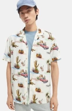 Scotch & Soda Mens Printed Hawaiian Shirt