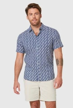 Blazer Mens Newman Short Sleeve Print Shirt
