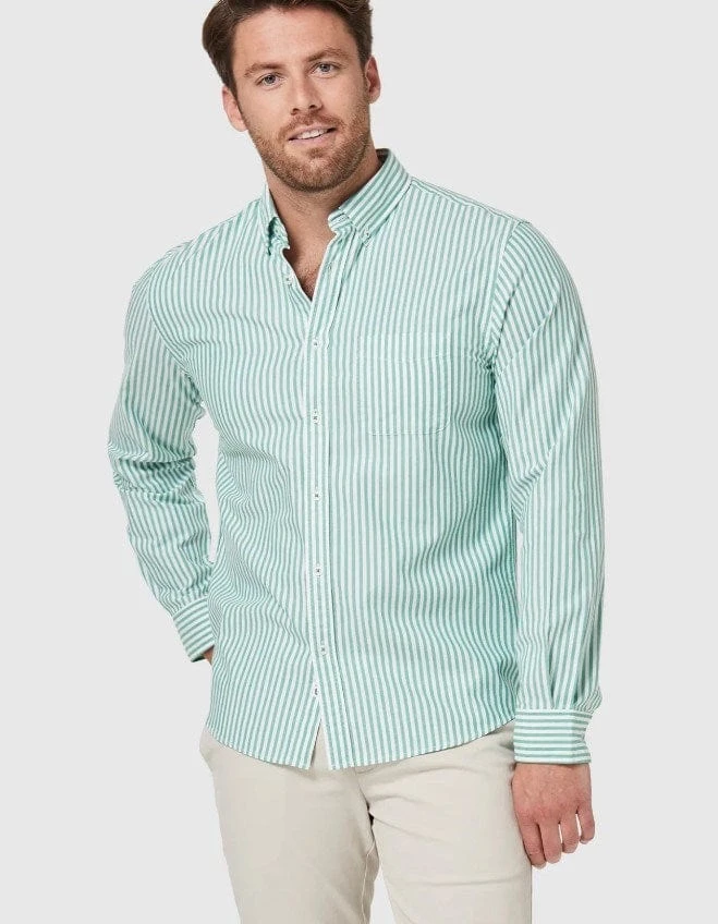 Blazer Mens Judd Long Sleeve Stripe Oxford Shirt - Image 4