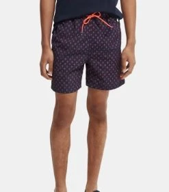 Scotch & Soda Mens Mid-length Printed Swim Shorts