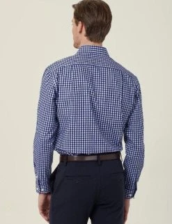 Alternative view of NNT Mens Dobby Check 100% Cotton Long Sleeve Shirt