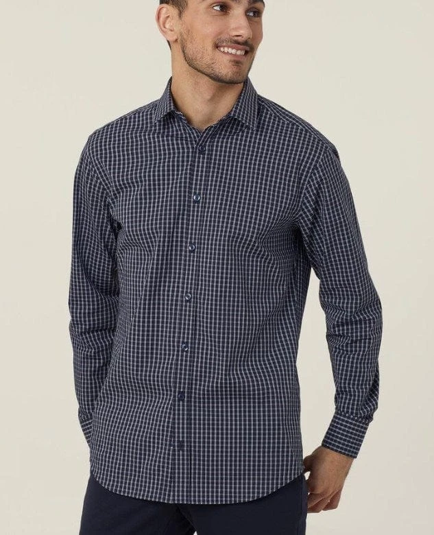 NNT Mens Fine Check Avignon Long Sleeve Shirt Classic Fit 4 NNT Mens Fine Check Avignon Long Sleeve Shirt Classic Fit - Image 4