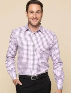 Gloweave Mens Bourke Oxford Check Long Sleeve Shirt