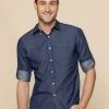 Gloweave Mens Denim Dobby Long Sleeve Shirt