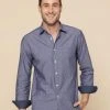 Gloweave Mens Hardware Chambray Dobby Long Sleeve Shirt