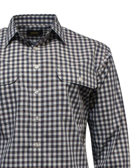 Bisley Mens Medium Check Brown Shirt - Image 2