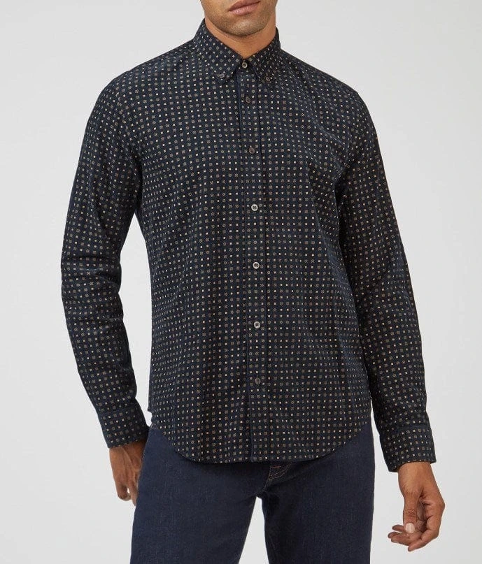 Ben Sherman Mens Geo Printed Cord Shirt 1 Ben Sherman Mens Geo Printed Cord Shirt