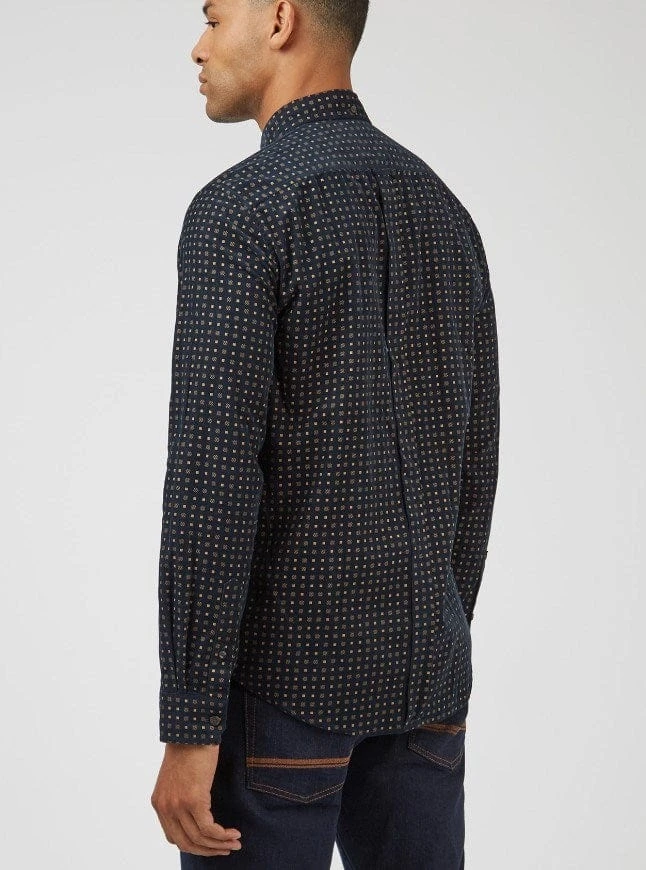Ben Sherman Mens Geo Printed Cord Shirt 2 Ben Sherman Mens Geo Printed Cord Shirt - Image 2