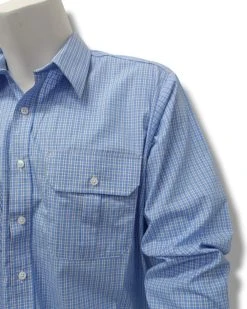 Alternative view of Country Tradition Mens Long Sleeve Shirt - Blue