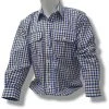 Country Tradition Mens Long Sleeve Shirt - Brown/Navy