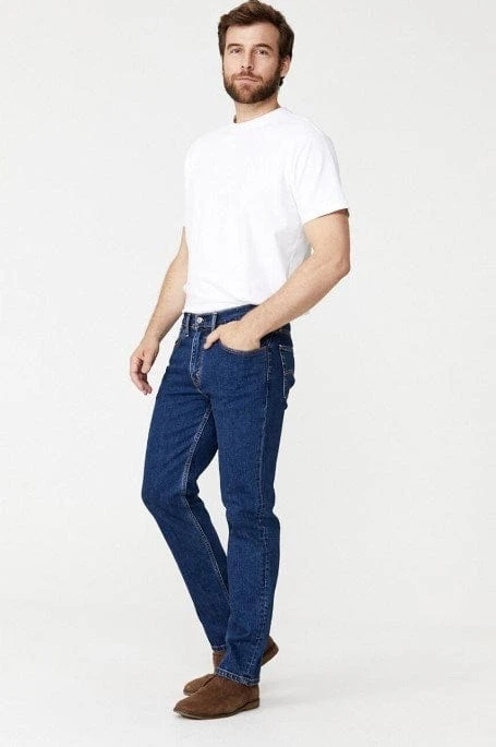 Levis Mens 516 Stretch Straight Jeans - Dark Stonewash - Image 3