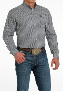 Cinch Mens Geometric Print Button Down Western Shirt