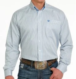 Cinch Mens Stripe Tencel Button-Down Western Shirt