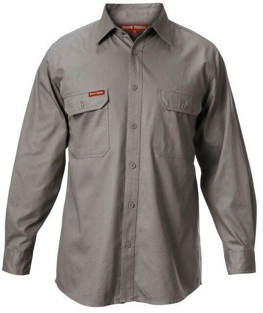 Hard Yakka Long Sleeve Open Front Drill Shirt - Image 3