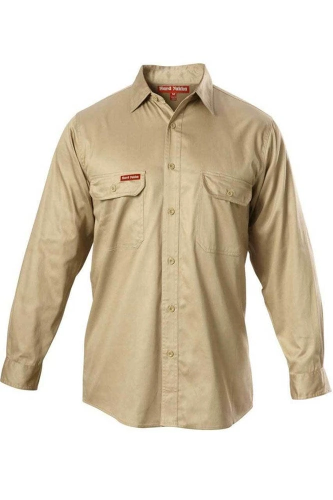 Hard Yakka Long Sleeve Open Front Drill Shirt - Image 4