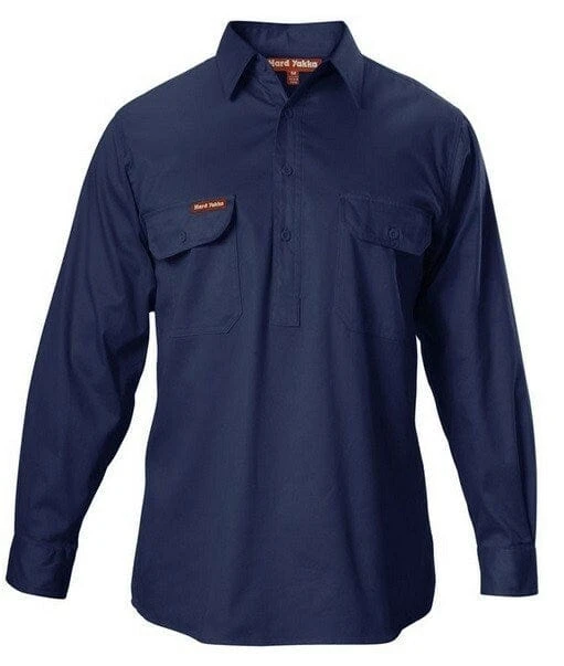 Hard Yakka Long Sleeve Closed Front Drill Shirt - Image 4