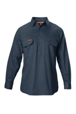 Hard Yakka Long Sleeve Closed Front Drill Shirt