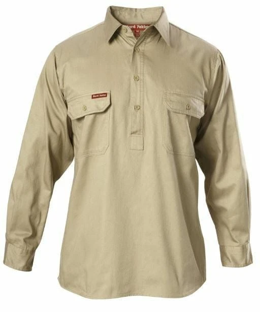 Hard Yakka Long Sleeve Closed Front Drill Shirt - Image 3