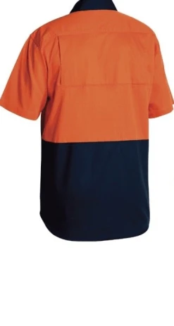 Bisley 2 Tone Cool Lightweight Drill Shirt - Short Sleeve 7 Bisley 2 Tone Cool Lightweight Drill Shirt - Short Sleeve -RM Williams Store back