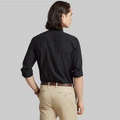 Alternative view of Ralph Lauren Mens Custom Fit Stretch Poplin Shirt - Black