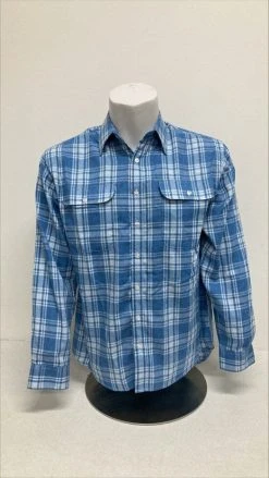 Bisley Mens Winterweight Brushed Large Check Blue Shirt