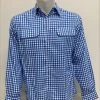 Bisley Mens Winterweight Brushed Medium Check Blue Shirt