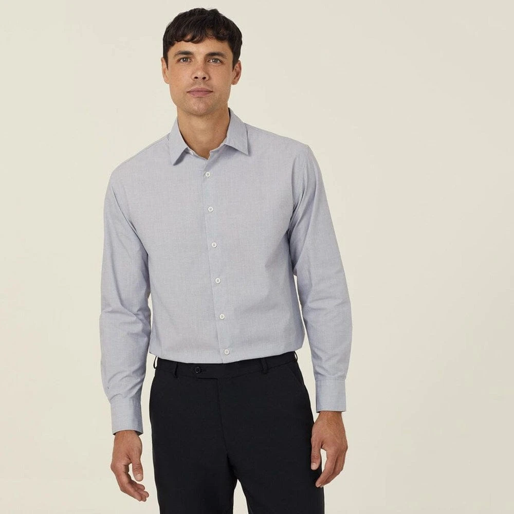 NNT Mens Poly Cotton End On End Long Sleeve Shirt 5 NNT Mens Poly Cotton End On End Long Sleeve Shirt - Image 5