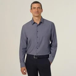 NNT Mens Poly Cotton End On End Long Sleeve Shirt 12 NNT Mens Poly Cotton End On End Long Sleeve Shirt -RM Williams Store catj8v nav 1