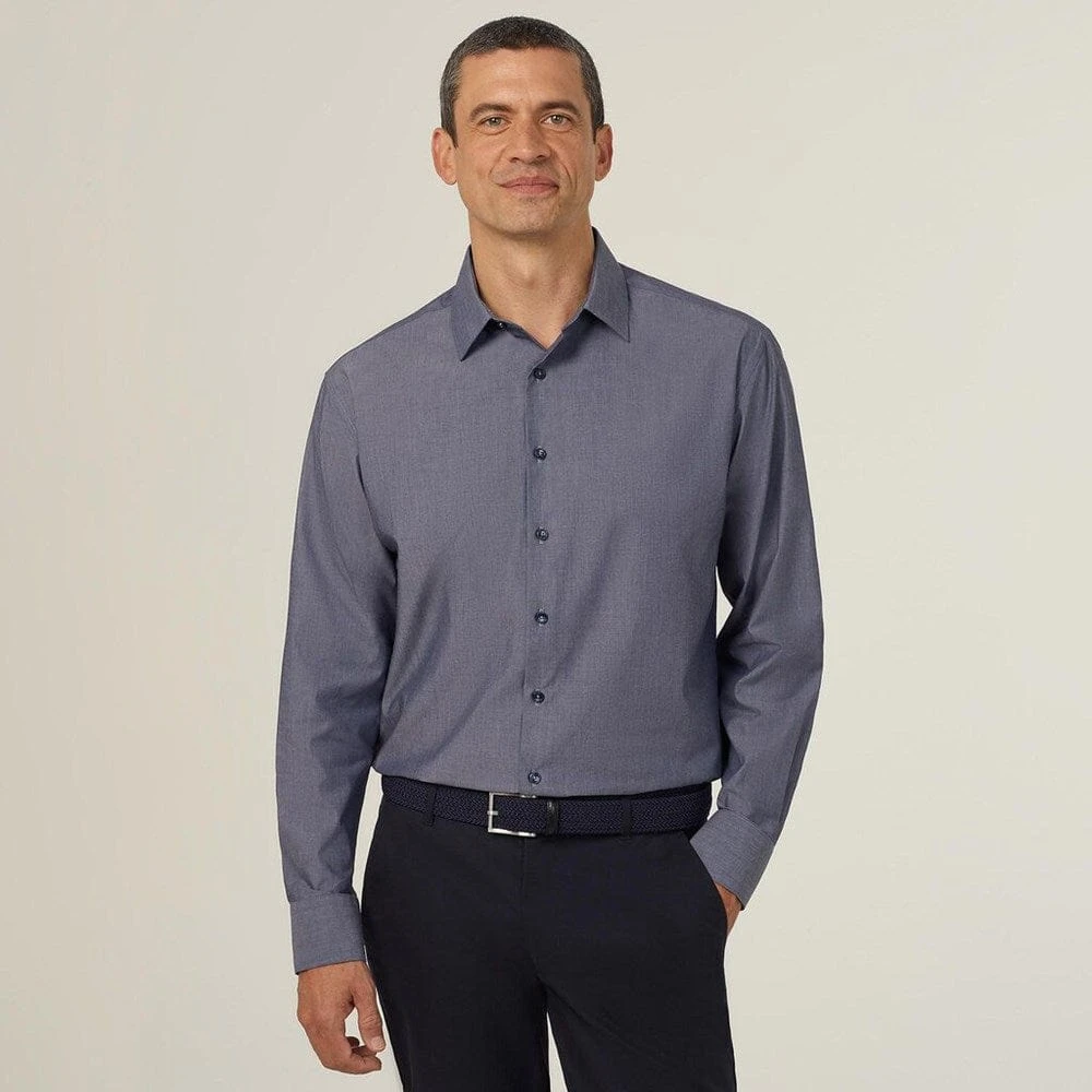 NNT Mens Poly Cotton End On End Long Sleeve Shirt 6 NNT Mens Poly Cotton End On End Long Sleeve Shirt - Image 6