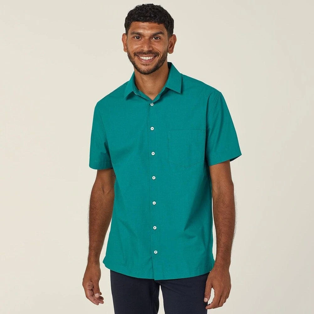 NNT Mens Poly Cotton End On End Short Sleeve Shirt 1 NNT Mens Poly Cotton End On End Short Sleeve Shirt