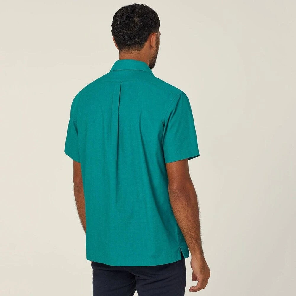 NNT Mens Poly Cotton End On End Short Sleeve Shirt 2 NNT Mens Poly Cotton End On End Short Sleeve Shirt - Image 2