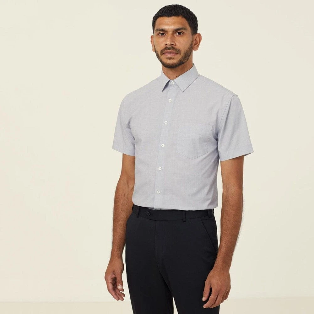 NNT Mens Poly Cotton End On End Short Sleeve Shirt 5 NNT Mens Poly Cotton End On End Short Sleeve Shirt - Image 5