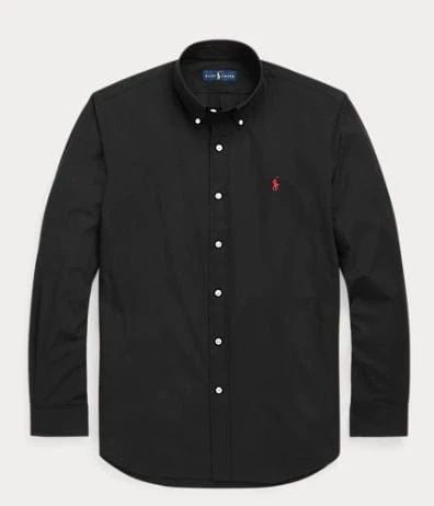 Ralph Lauren Mens Classic Fit Poplin Stretch Shirt - Black/Red 1 Ralph Lauren Mens Classic Fit Poplin Stretch Shirt - Black/Red