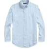 Ralph Lauren Mens Custom Fit Linen Shirt - Elite Blue/Pink
