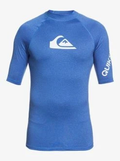 Quiksilver Mens All Time Short Sleeve Rash - Blue