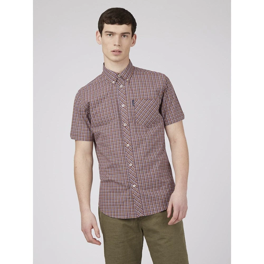 Ben Sherman Mens Mini Gingham Short Sleeve - Image 2