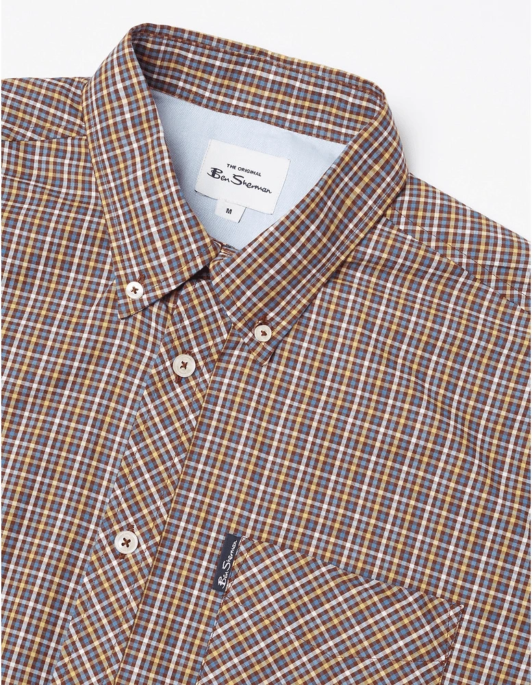 Ben Sherman Mens Mini Gingham Short Sleeve