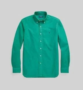 Ralph Lauren Mens Custom Fit Oxford Shirt - Green 1 Ralph Lauren Mens Custom Fit Oxford Shirt - Green