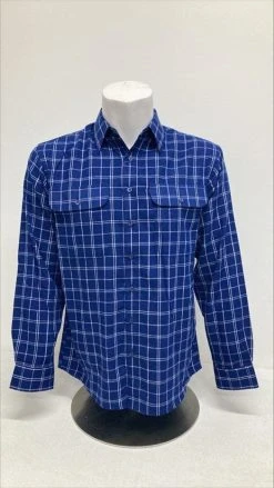 Bisley Mens Winterweight Brushed Large Check Navy Shirt