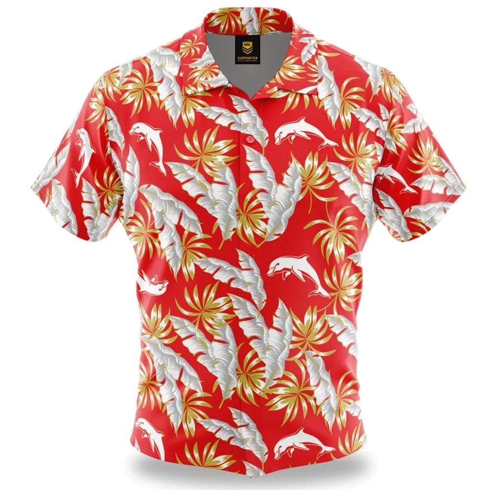 Ashtabula NRL 'Paradise' Hawaiian Shirt - Dolphins