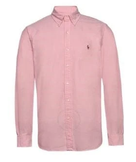 Ralph Lauren Mens Custom Fit Oxford Shirt - Pink 1 Ralph Lauren Mens Custom Fit Oxford Shirt - Pink