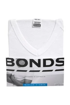 Bonds V Neck Raglan Tee (White)