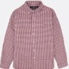 Ralph Lauren Mens Custom Fit Checked Oxford Shirt - Red/White