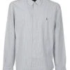 Ralph Lauren Mens Slim Fit Striped Oxford Shirt - Blue/White